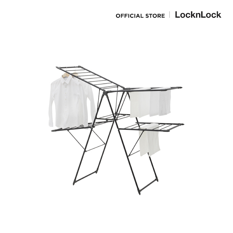 LocknLock ราวตากผ้าสีดำ Black Double Wings Drying Rack รุ่น ETM543