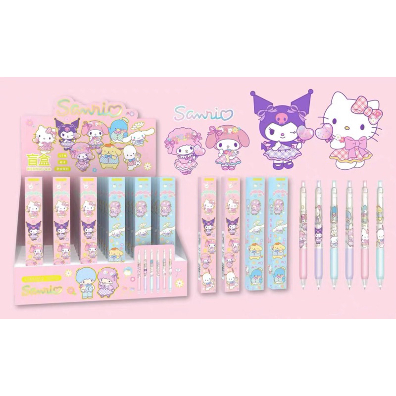 (พร้อมส่ง)ปากกาเจลสีดำลายการ์ตูน Sanrio (สุ่มลาย)