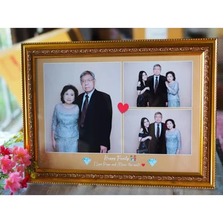 **รูปใส่กรอบมีกระจก ** กรอบพร้อมรูป กระดาษปริ้นท์รูปโฟโต้ ตั้งได้ แขวนได้