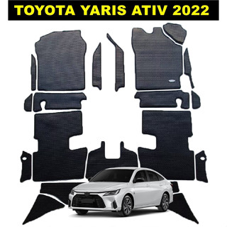 พรมรถยนต์ TOYOTA YARIS ATIV 2022 พรมกระดุมเม็ดเล็กpvc สีดำ เข้ารูป ตรงรุ่นรถ