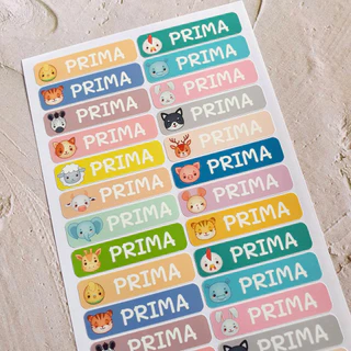 สติ๊กเกอร์ชื่อกันน้ำ ติดเสื้อผ้าและรองเท้าไม่ได้ สำหรับเครื่องเขียน ดินสอ กาวเหนียว พร้อมลอกติด ป้ายชื่อติดของใช้