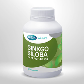 Mega We Care Ginkgo Biloba 60 แคปซูล สารสกัดจากใบแป๊ะก๊วย