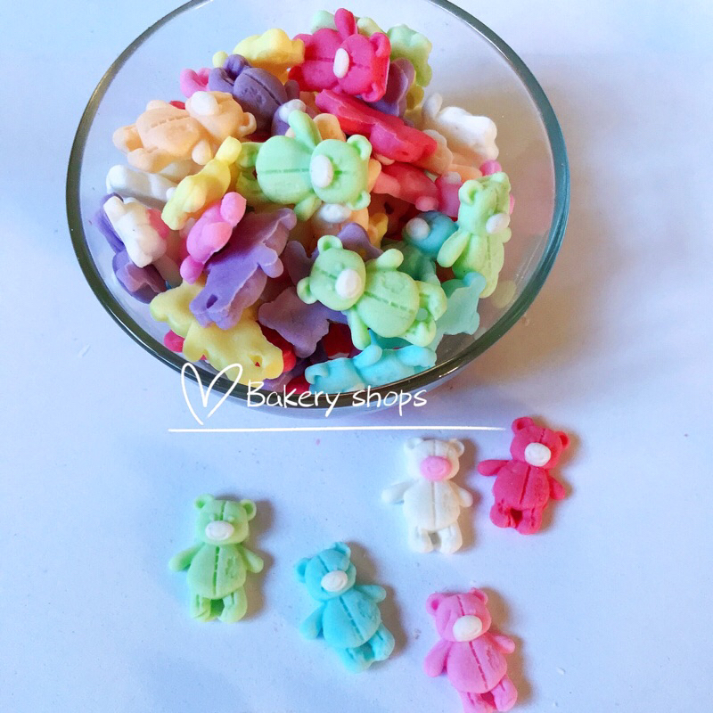 น้ำตาลตกแต่งเค้ก รูปหมียืน   ขนาด 2.5 cm