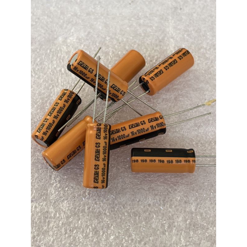 คาปาซิเตอร์ 1000UF 16V C1000UF 16V (10ชิ้น)  C1000uf 16v ขนาด8x20mm. C1000uf 16v  C1000UF 16V พร้อมส