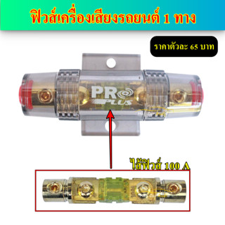 กระบอกฟิวส์ 100 A ฟิวส์ 1ออก1 ใส่สายแบตขนาดสูงสุด 10SQ.MM ฟิวส์ซับบ๊อก ฟิวส์เพาเวอร์เสียงกลาง ฟิวส์เครื่องเสียง 1 ทาง