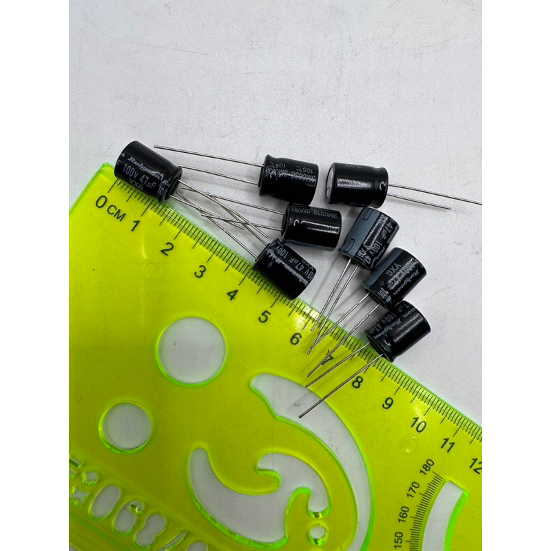 ตัวเก็บประจุ 47uf 100V 47uf 47ไมโคร ขา capacitor (แพ็ค 2 ตัว )📌📌📌