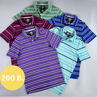 SUPER SOFT POLO เสื้อโปโลลายขวางผ้าฝ้าย 100% 5สีสวย  ง่ายต่อการเข้าชุด Mens Striped Polo