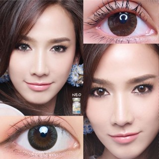 คอนแทคเลนส์ NEO Gray สีเทา &amp; Brown สีน้ำตาล (Beautylens)เลนส์อั้มค่าอมน้ำ55% สายตา 50-700