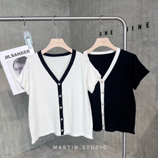 เสื้อไหมพรมกระดุมหน้า เนื้อนิ่ม (C174) Martin Studio