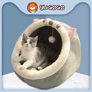 yugogo🐾ที่นอนสัตว์เลี้ยง ที่นอนแมว เบาะโดมที่นอนแมวแบบกึ่งปิด นอนสบา ยนุ่มนิ่ม S/M/L