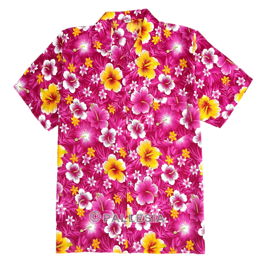 เสื้อลายดอก สีสันสดใส 6สี 7ไซส์ S-4XL เสื้อเชิ้ตฮาวาย HW286
