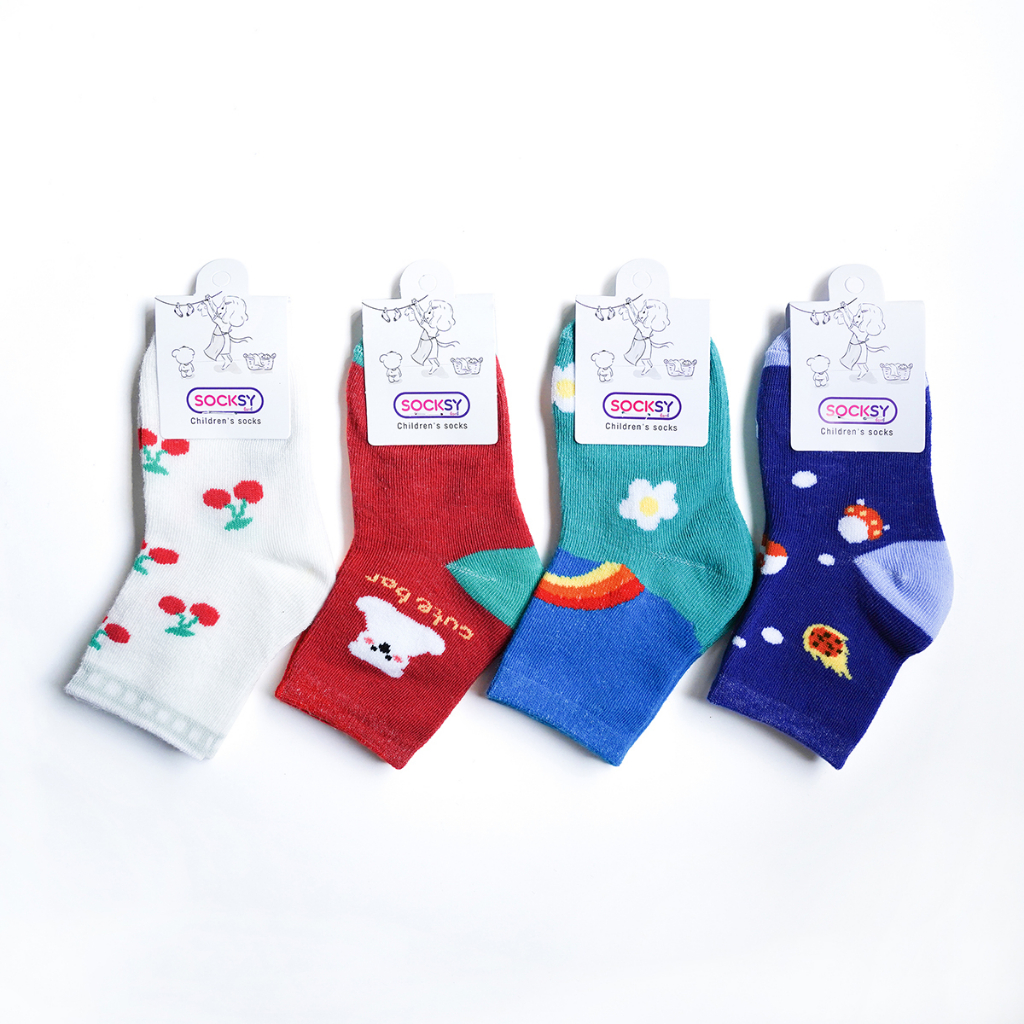 Socksy ถุงเท้าเด็ก รุ่น LD-0005 (4-6) คละสี (แพ็คสุดคุ้ม12คู่)