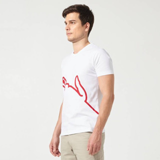 WHITE CUSTOM FIT T-SHIRT WITH GRAPHIC PRINT เสื้้อยืดคอกลมสีขาวกราฟฟิคทรงคัสตอมฟิต