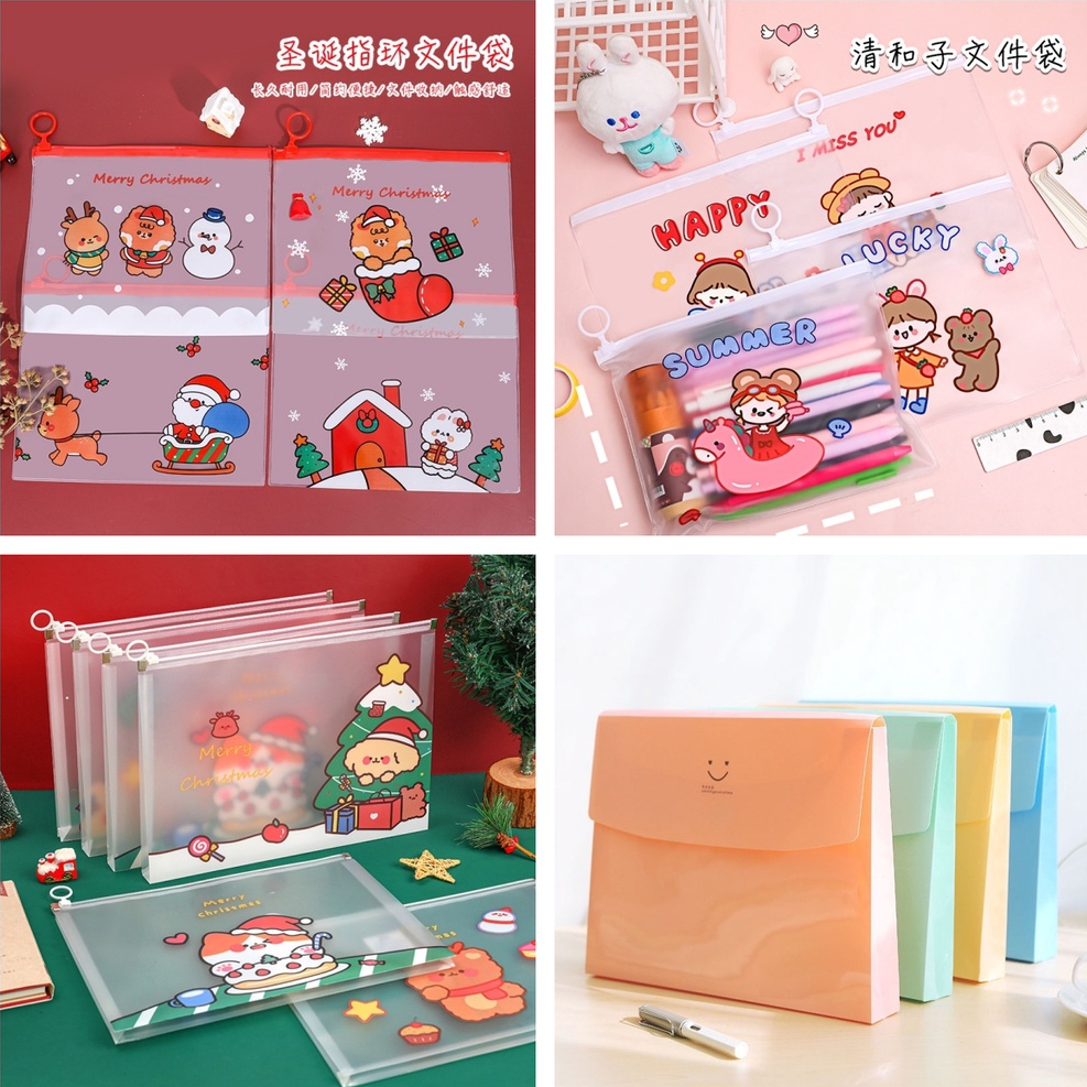 (พร้อมส่ง) กระเป๋าใส่เอกสารการเรียน กระเป๋าเก็บอุปกรณ์การเรียน Folders แฟ้ม