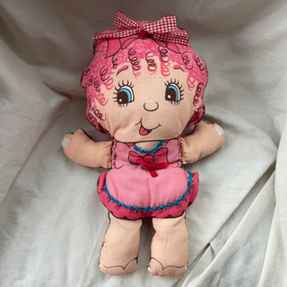 ตุ๊กตาวินเทจ VTG Cut N Sew Pink Pillow Person Girl Doll Baby Fabric Sewing Panel 18”