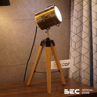 BEC MT170939-B โคมแต่งห้อง ขั้ว E27 ลอฟท์ สูง 68 ซม. สีโอ๊คอ่อน,เข้ม สำหรับตั้งโต๊ะ
