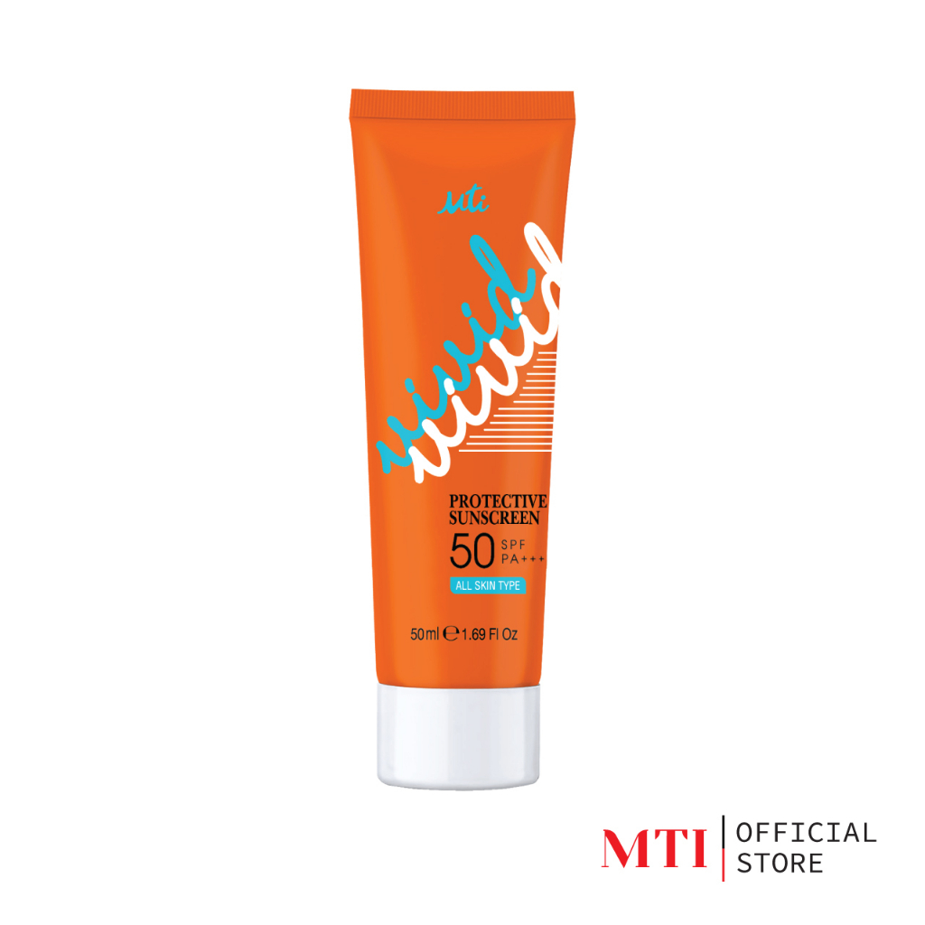 MTI Vivid ครีมกันแดดสูตรน้ำ SPF50PA+++ (CNSVF) ทาทับเมคอัพได้ ไม่เป็นคราบระหว่างวัน ขนาด 50 มล.