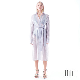 [MILIN]  Hampton Robe Sequin spread collar robe ชุดเดรส เสื้อคลุมตัวยาว ผ้าเลื่อม