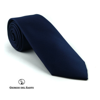 Giorgio Del Sarto Necktie 7.5 CM Navy Blue with Fabric Texture เนคไทสีน้ำเงินมีเท็กเจอร์