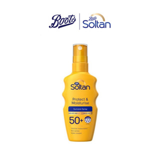 BOOTS SOLTAN โซลแทน โพรเท็ค แอนด์ มอยส์เจอร์ไรซ์ ซันแคร์ สเปรย์ ยูวีบี เวรี่ ไฮ เอสพีเอฟ 50+ 75 มล.