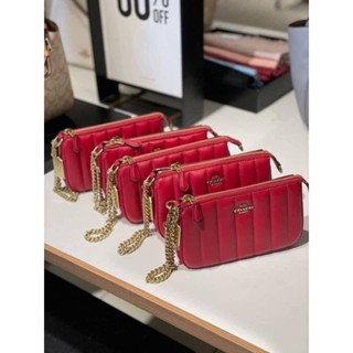 ♥️กระเป๋า♥️สีแดงรับตรุษจีนค่ะ สวยๆรวยๆๆNEW Coach  X Jennifer Lopez Nolita 19 With Linear Quilting In Dark Cardinal