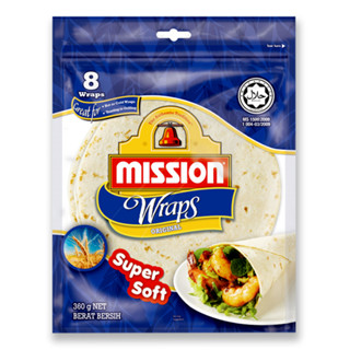 มิชชั่น แผ่นแป้ง 360 กรัม (8 แผ่น) - Original Wraps 360g Mission Wraps brand 8 Wraps