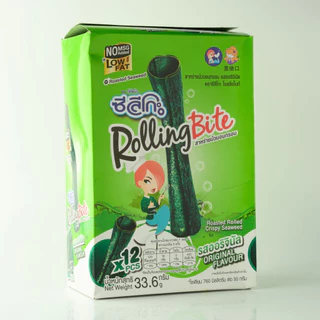 ซีลีโกะ Rolling Bite สาหร่ายม้วนอบกรอบ รสออริจินัล 12 ซอง / กล่อง (ขนาด 33.6 กรัม)