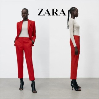 Zara : Red  ANKLE PANTS  (กางเกงแดง )