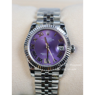 Rolex Datejust 31 mm. Steel purple dial automatic swiss movement