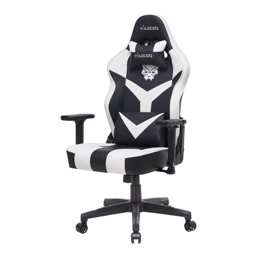 MUSSO Retro Series Panther Pattern carbon fiber-textile Computer Gaming Chair 249C White Flash Sale!