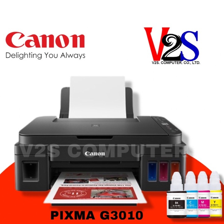 Canon Printer PIXMA รุ่น G3010 AIO Wi-Fi เครื่องปริ้นเตอร์มัลติฟังก์ชันอิงค์เจ็ทแท้ง 3 IN 1 ขายพร้อมหมึกเติมแท้ 1 ชุด
