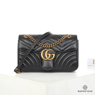 GUCCI MARMONT 26 BLACK CALF GHW