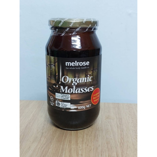 Melrose Organic Molasses เมลโรส กากน้ำตาลออร์แกนิค กากน้ำตาลสายดำไม่กำมะถัน 600 g.