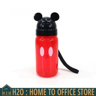 [พร้อมส่ง] Water Bottle กระติกน้ำสำหรับเด็ก มีสายคล้องและหลอด Mickey Mouse (ขนาด : 350ml) 6x18cm