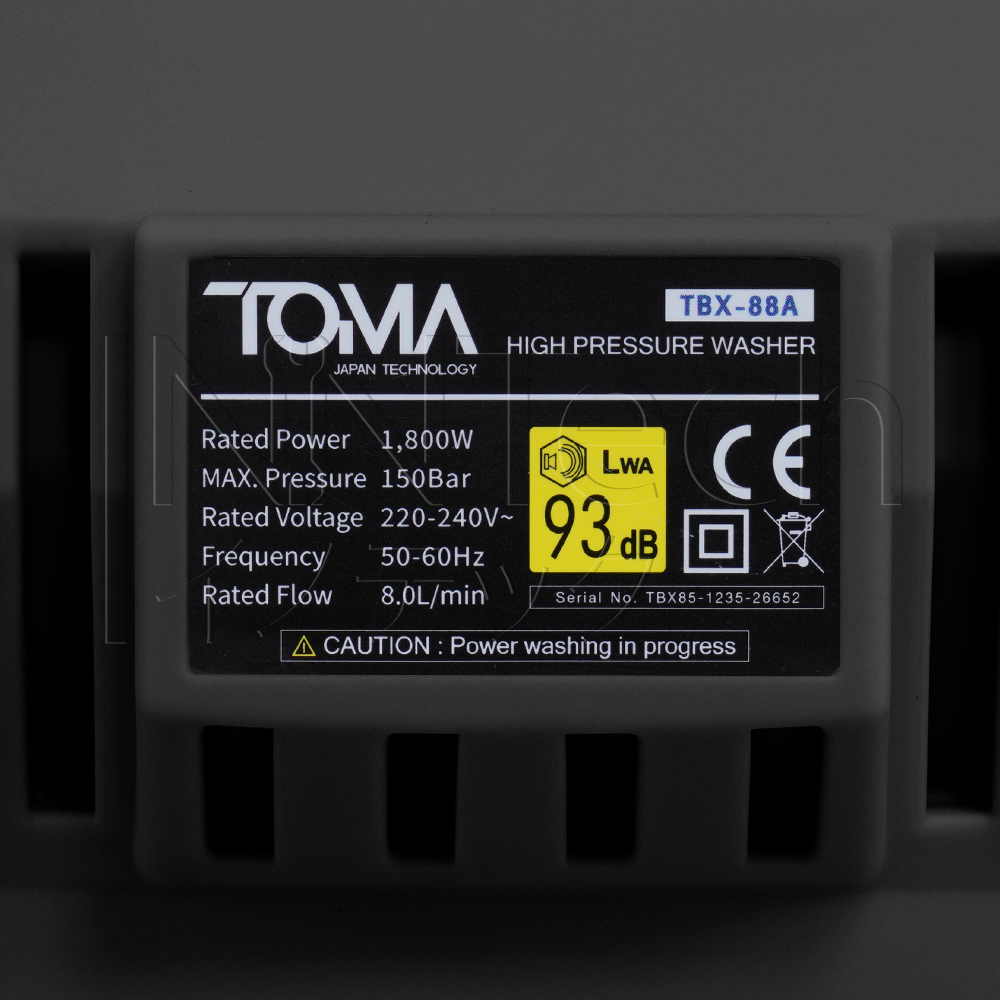 TOMA JAPAN เครื่องฉีดน้ำแรงดันสูง 150 บาร์ 1800 วัตต์ High Pressure Washer เครื่องฉีดน้ำ รุ่น TBX-88A - รูปที่ 4