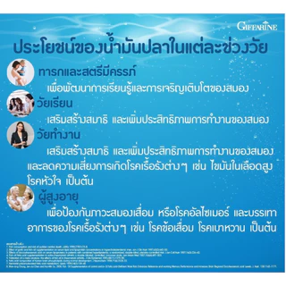 น้ำมันปลา ( 500 มิลลิกรัม 90 แคปซูล ) น้ำมันปลากิฟฟารีน Fish oil GIFFARINE น้ำมันตับปลา