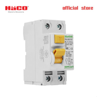 HACO RCCB Type A เบรกเกอร์ป้องกันไฟดูด 63A 30mA 2Pole รุ่น R6-263/30