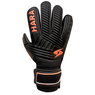 HARA SPORT GOALKEEPER GLOVES ถุงมือโกล ถุงมือผู้รักษาประตู มีฟิงเกอร์เซฟ ถุงมือฟุตบอล รุ่นGL05 สีดำ-แดง