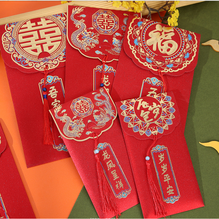 🍍🍍PK🍍🍍 ซองอั่งเปา ซองมงคล วันตรุษจีน ซองแดง งานแต่งงาน งานรื่นเริง 1แพ็ค/2ซอง
