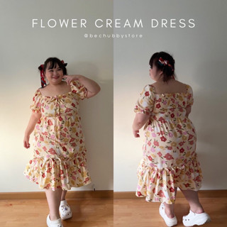 “Flower cream dress” เดรสลายเดซี่ของสาวอวบ เดรสพลัสไซต์ เดรสไซต์ใหญ่ เดรสคุณหนู ชุดเดินสวน ชุดไปคาเฟ่สาวอวบ