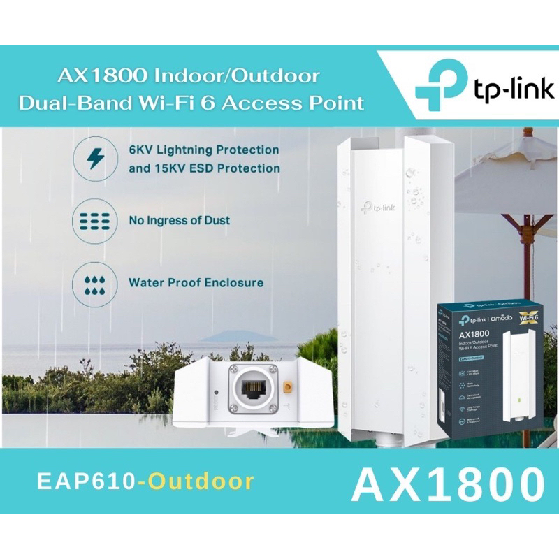 TP-Link EAP610-Outdoor AX1800 Indoor/Outdoor Dual-Band WiFi 6 Access Point