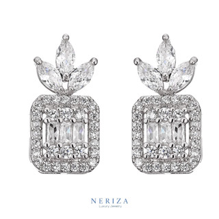 Neriza Jewelry/ต่างหูเพชรสังเคราะห์ ประกายเทียบเท่าเพชรแท้ NE117