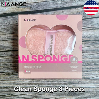 MAANGE® Clean Sponge 3 Pieces พัฟฟองน้ำทำความสะอาดผิวหน้า เมคอัพรีมูฟเวอร์  Reusable Makeup Remover Pads