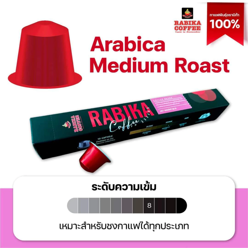 กาแฟแคปซูล กาแฟพรีเมี่ยม อาราบิก้า โรบัสต้า สามารถใช้ได้กับเครื่องชง Nespresso  (10แคปซูล/กล่อง) กาแฟสด thumbnail 3
