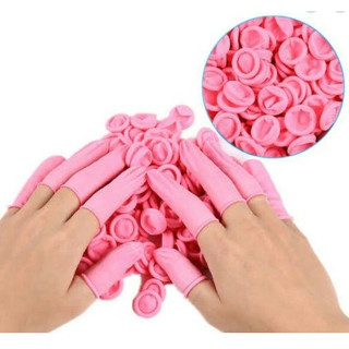 ถุงนิ้วยางสีชมพู Finger Cots Anti static Size :M (บรรจุ 50 ชิ้น)