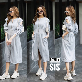 🌈🌿🌼🌸🌺🇰🇷 Cotton Zip OFS Long Sleeve Maxi Dress