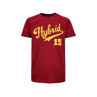 Hybrid T-shirt Men ไฮบริดเสื้อยืดผู้ชายแขนสั้น สีแดง(Red)MTS-1344-D.RD