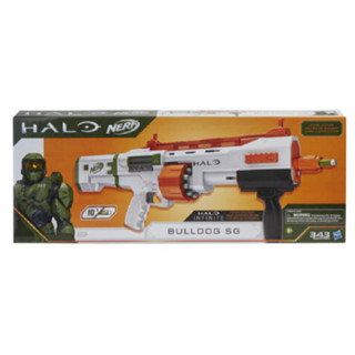 NERF Halo Bulldog SG Dart Blaster - Pump-Action, Rotating 10-Dart Drum, 10 Official Elite Darts