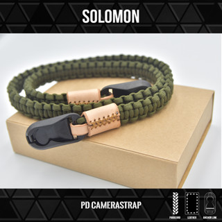 สายคล้องกล้องแฮนด์เมด สีเขียวทหาร Camerastrap Solomon Peak design handmade green army