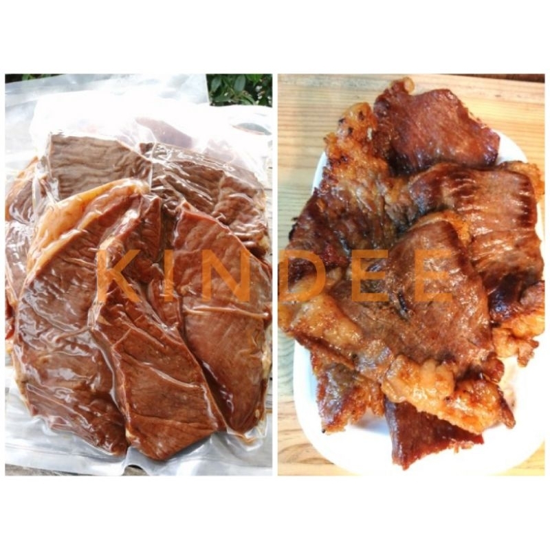 เนื้อแดดเดียว เนื้อเค็มแดดเดียว (เนื้อชิ้น1kg) ชนิดเปื่อยฉ่ำ คัดเนื้อคุณภาพ ทอดพร้อมทาน ฮาลาล100%